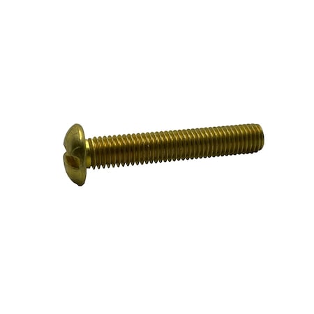 #5-44 X 5/16 In Slotted Round Machine Screw, Plain Brass
